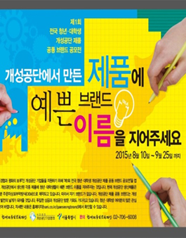 제1회 전국 청년-대학생 개성공단 제품 공동 브랜드 공모전.