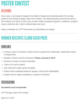 [해외] 32st CHICAGO LATINO FILM FESTIVAL - POSTER CONTEST.