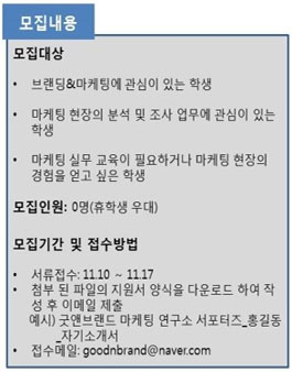 굿앤브랜드 굿서포터즈 2기 모집.