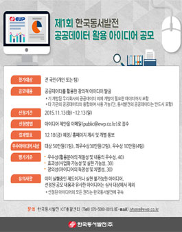 제1회 한국동서발전 공공데이터 활용 아이디어 공모전