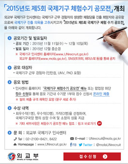 제5회 국제기구 체험수기 공모전.