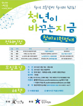 청년 고용절벽 청년의 힘으로! 청년이 바꾸는 지금 청바지원정대.