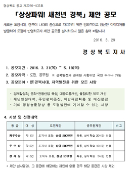 상상파워! 새천년 경북 제안 공모