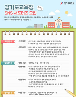 경기도교육청 제 1기 SNS 서포터즈 모집.