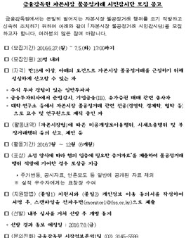 금융감독원 자본시장 불공정거래 시민감시단 모집.