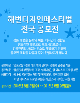 2017 올해의 관광도시 해변디자인페스티벌 공모전.