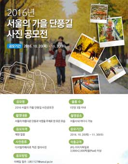 2016 서울의 가을 단풍길 사진공모전.