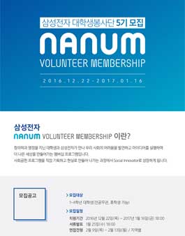 삼성전자 대학생봉사단 5기 모집.