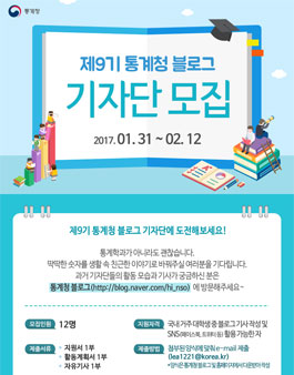 제 9기 통계청 블로그기자단 모집.
