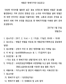영월군 명예기자단 모집.