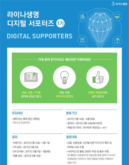 라이나생명 디지털 서포터즈 1기 모집.
