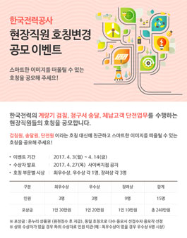 한국전력공사 현장직원 호칭변경 공모.