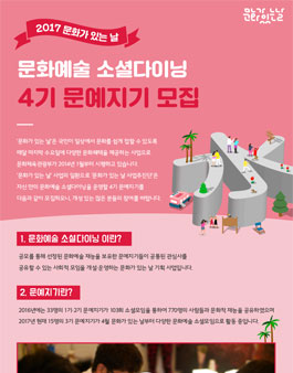 2017 문화예술 소셜다이닝 4기 문예지기 모집.
