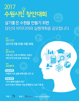 2017 수원시민 창안대회(대상:수원시민 외).