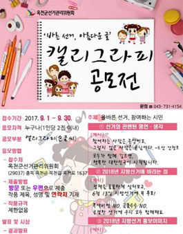 바른선거, 아름다운 글 캘리그라피 공모전.