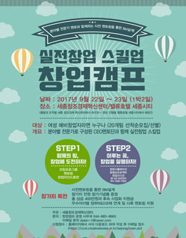 2017년 여성창업캠프·창업오디션 참가자 모집.