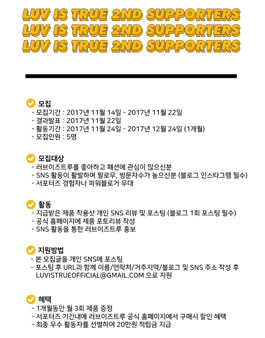 LUV IS TRUE 서포터즈 2기 모집.