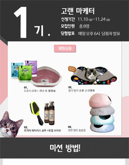고양이랜드 마케터 1기 모집.