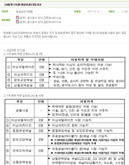방송통신심의위원회 서울 및 수도권 방송모니터 모집.