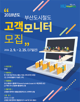 2018년 부산교통공사 고객모니터(제13기) 모집.