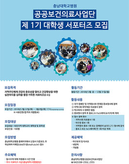 충남대학교병원 공공보건의료사업단 제 1기 대학생 서포터즈 모집.