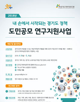 경기도가족여성연구원 2018년 도민공모 연구지원사업.