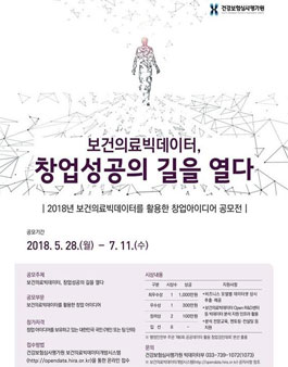2018년 보건의료빅데이터를 활용한 창업아이디어 공모전.