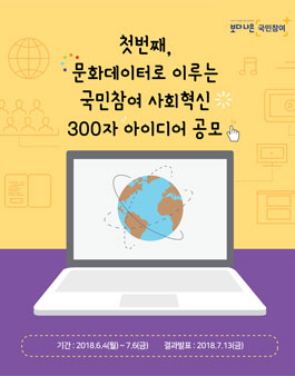 문화데이터로 이루는 국민참여 사회혁신 300자 아이디어 공모전.