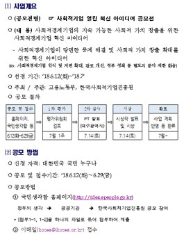 사회적기업 열린 혁신 아이디어 공모전.