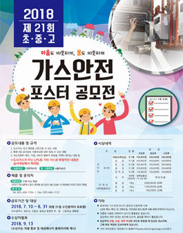 제21회 가스안전 포스터 공모전(대상 : 대구, 경산, 고령, 칠곡 동명면 초·중·고).