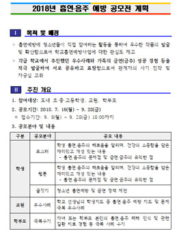 2018년 흡연․음주 예방 공모전(대상:제주도민).