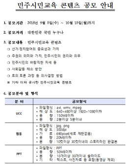 2018 민주시민교육 콘텐츠 공모전.