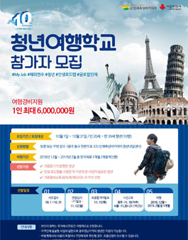 청년여행학교 참가자 모집(여행비용 지원).