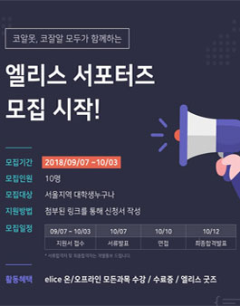 엘리스 서포터즈 모집.
