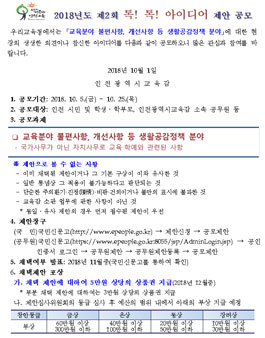 2018년도 제2회 톡! 톡! 아이디어 제안 공모전(대상:인천시민 외).