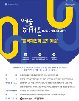 예술해커톤 블록체인을 활용한 문화예술분야 창업 아이디어 경진대회.