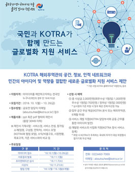 국민과 KOTRA가 함께 만드는 글로벌화 지원 서비스 공모전.