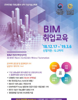 겨울학기 BIM 취업교육생 모집.