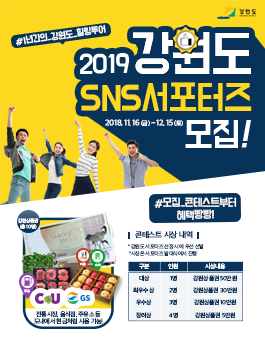 2019 강원도 SNS 서포터즈 모집