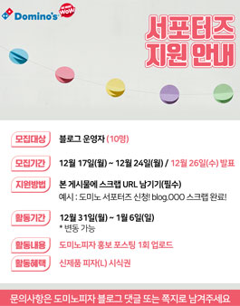 도미노피자 12월 2차 서포터즈 모집.