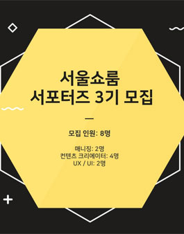 서울쇼룸 서포터즈 3기 모집.