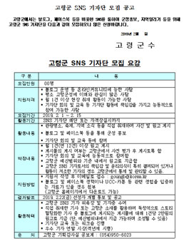 2019 고령군 SNS 기자단 모집.