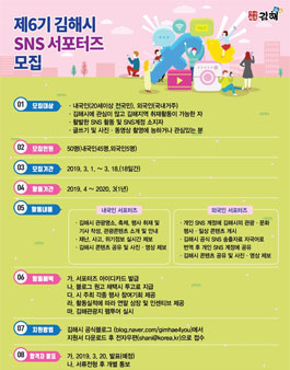 제6기 김해시 SNS 서포터즈 모집.