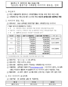 한국남부발전 KOSPO 환경기금 사회공헌 아이디어 공모전.