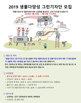 에코맘코리아 2019 생물다양성 그린기자단 모집.