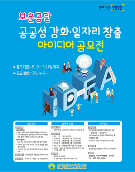 2019 보훈공단 공공성 강화ㆍ일자리 창출 아이디어 공모전.