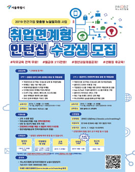 『2019년 민간기업 맞춤형 뉴딜일자리사업』 취업연계형 인턴십 수강생 모집.