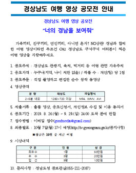 2019 경상남도 여행 영상 공모전.
