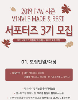 VINVLE 빈블 서포터즈 3기 모집.
