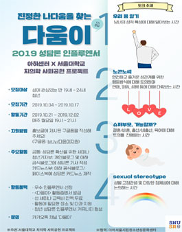 2019 아하센터 성담론 인플루엔서 1기 다움이 모집.